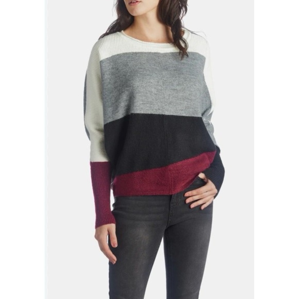 Halston Heritage Colorblock Dolman Pullover Sweater | Size: XL